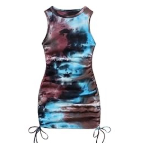 Ruched Bodycon Mini Ribbed Knit Sleeveless Drawstring Short Tank Dresses…
8054 - Picture 1 of 7